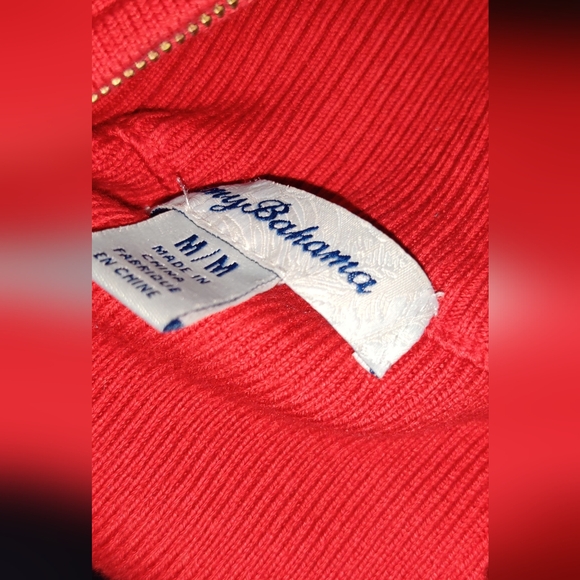 Tommy Bahama sweater dress Sz M Full Zip Red - Picture 2 of 5